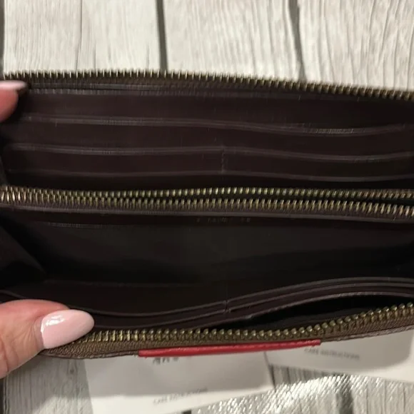 Coach Red and Brown Hobo Bag and wallet set - Picture 5 of 17